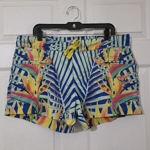 Women Size 12 Guy Harvey Just Paradise Shorts Floral Multicolor Beach